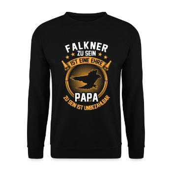 Falkner ist ein Ehre Beizjagd Falknerei - Unisex Pullover - Schwarz - Vorne - Alina (178cm) & Michal (187cm)