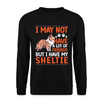Shetland Sheepdog is friend of British Sheltie - Unisex Sweatshirt - black - Front - Alina (178cm) & Michal (187cm)