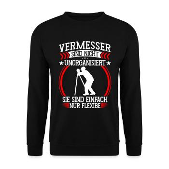 Surveyor is flexible Land surveyor - Unisex Sweatshirt - black - Front - Alina (178cm) & Michal (187cm)