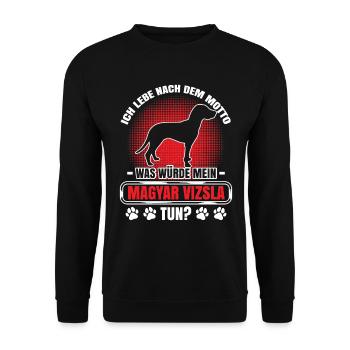 What would my Magyar Vizsla do Pointing Dog - Unisex Sweatshirt - black - Front - Alina (178cm) & Michal (187cm)