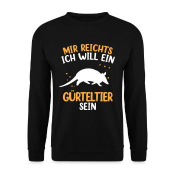 Wants to be an armadillo Armadillo Armadillo - Unisex Sweatshirt - black - Front - Alina (178cm) & Michal (187cm)