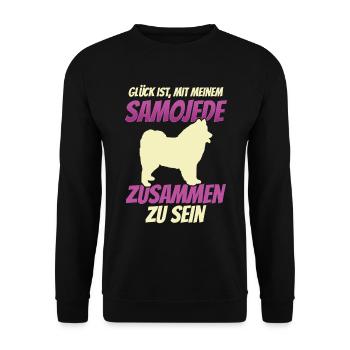 With my Samoyed his Samoyed Spitz Samoyed Samoyed - Unisex Sweatshirt - black - Front - Alina (178cm) & Michal (187cm)