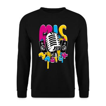 Podcast Podcaster Podcasting Mic Master - Unisex Pullover - Schwarz - Vorne - Alina (178cm) & Michal (187cm)