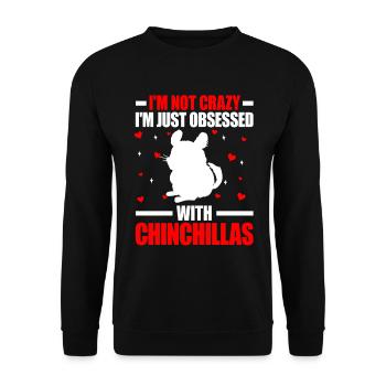 Chinchilla Not Crazy Rodent Woolly Mouse - Unisex Sweatshirt - black - Front - Alina (178cm) & Michal (187cm)