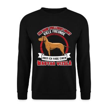 Magyar Vizsla is my friend pointing dog - Unisex Sweatshirt - black - Front - Alina (178cm) & Michal (187cm)
