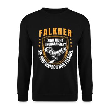 Falkner sind flexibel Beizjagd Falknerei - Unisex Pullover - Schwarz - Vorne - Alina (178cm) & Michal (187cm)