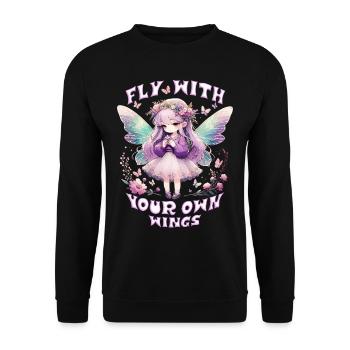 Fee Fairy Fairycore - Unisex Sweatshirt - black - Front - Alina (178cm) & Michal (187cm)