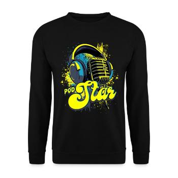 Podcast Podcaster Podcasting Podstar - Unisex Pullover - Schwarz - Vorne - Alina (178cm) & Michal (187cm)