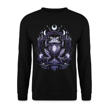 okkultismus Frosch Tarot Tarotkarten Mystisches - Unisex Pullover - Schwarz - Vorne - Alina (178cm) & Michal (187cm)