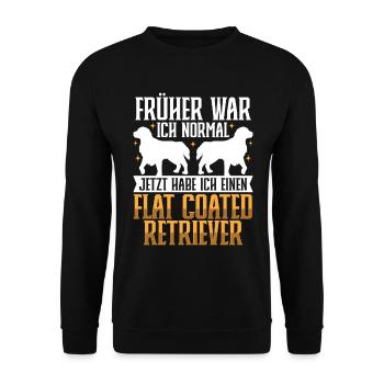 Jetzt habe ich einen Flat Coated Retriever - Unisex Pullover - Schwarz - Vorne - Alina (178cm) & Michal (187cm)