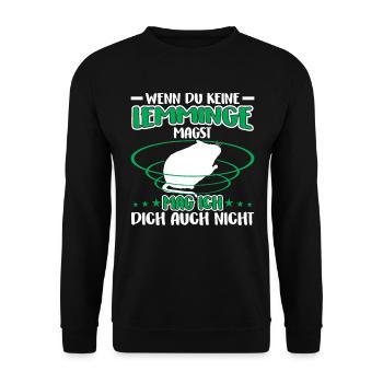 Lemming N’aime pas le lemming de campagnol - Sweat-shirt Unisexe - noir - Devant - Alina (178cm) & Michal (187cm)