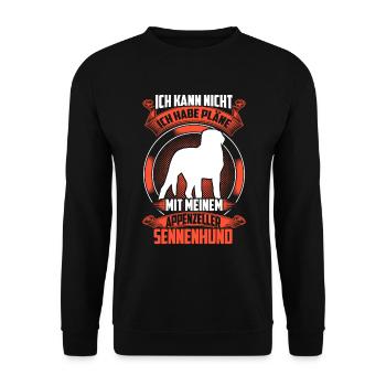 Le chien de montagne a besoin de moi Le chien de montagne d’Appenzeller - Sweat-shirt Unisexe - noir - Devant - Alina (178cm) & Michal (187cm)