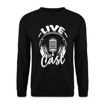 Podcast Podcaster Podcasting Live To Cast - Unisex Pullover - Schwarz - Vorne - Alina (178cm) & Michal (187cm)