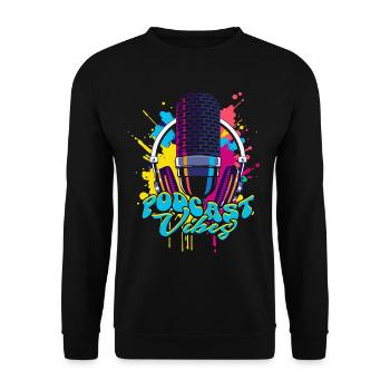 Podcast Vibes Podcaster Podcasting - Unisex Pullover - Schwarz - Vorne - Alina (178cm) & Michal (187cm)