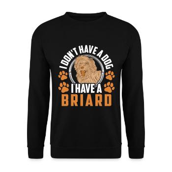 J’ai un Briard Berger de Brie - Sweat-shirt Unisexe - noir - Devant - Alina (178cm) & Michal (187cm)