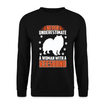Wolfspitz femme avec un keeshond - Sweat-shirt Unisexe - noir - Devant - Alina (178cm) & Michal (187cm)