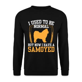Samojede war mal normal Samojedenspitz Samojede - Unisex Pullover - Schwarz - Vorne - Alina (178cm) & Michal (187cm)