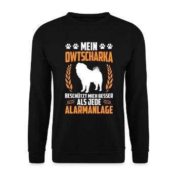 Ovcharka mieux qu’alarmer Caucasien Ovcharka - Sweat-shirt Unisexe - noir - Devant - Alina (178cm) & Michal (187cm)
