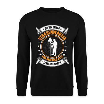 Road Attendant I am this highway attendant - Unisex Sweatshirt - black - Front - Alina (178cm) & Michal (187cm)