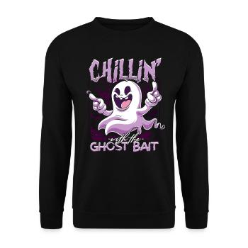 Geisterköder Halloween Chillin avec l’appât fantôme - Sweat-shirt Unisexe - noir - Devant - Alina (178cm) & Michal (187cm)