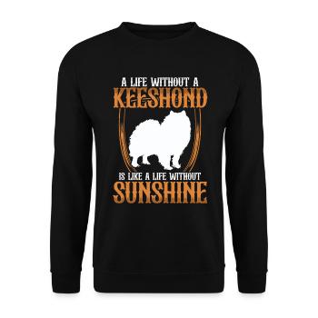 La vie sans Wolfspitz Keeshond - Sweat-shirt Unisexe - noir - Devant - Alina (178cm) & Michal (187cm)