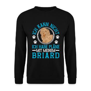 Plans avec mon Briard Berger de Brie - Sweat-shirt Unisexe - noir - Devant - Alina (178cm) & Michal (187cm)