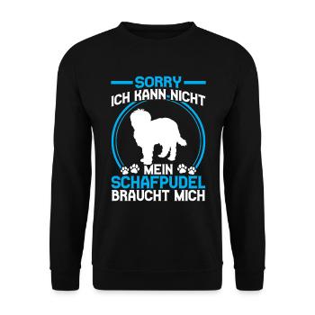 Sheep Poodle Needs Me Old German Herding Dog - Unisex Sweatshirt - black - Front - Alina (178cm) & Michal (187cm)