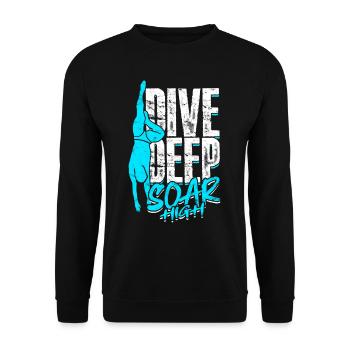 Diver Scuba Diving Dive Deep Soar High - Unisex Sweatshirt - black - Front - Alina (178cm) & Michal (187cm)