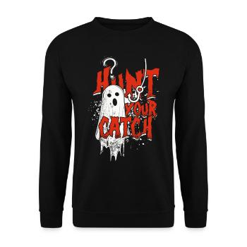 Appât fantôme Halloween Chassez votre prise - Sweat-shirt Unisexe - noir - Devant - Alina (178cm) & Michal (187cm)