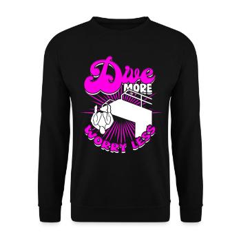Taucher Sporttauchen Tauchen Dive More Worry Less - Unisex Pullover - Schwarz - Vorne - Alina (178cm) & Michal (187cm)