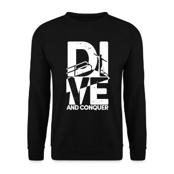 Plongeurs Plongée sous-marine Dive And Conquer - Sweat-shirt Unisexe - noir - Devant - Alina (178cm) & Michal (187cm)