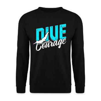 Taucher Sporttauchen Tauchen Dive With Courage - Unisex Pullover - Schwarz - Vorne - Alina (178cm) & Michal (187cm)