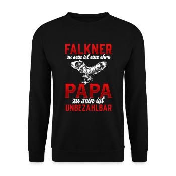 Falkner zu sein Beizjagd Falknerei - Unisex Pullover - Schwarz - Vorne - Alina (178cm) & Michal (187cm)