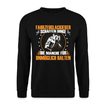 Vehicle painters create things Painters - Unisex Sweatshirt - black - Front - Alina (178cm) & Michal (187cm)