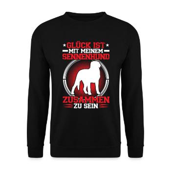 Bei meinem Sennenhund sein Schweizer Sennenhund - Unisex Pullover - Schwarz - Vorne - Alina (178cm) & Michal (187cm)