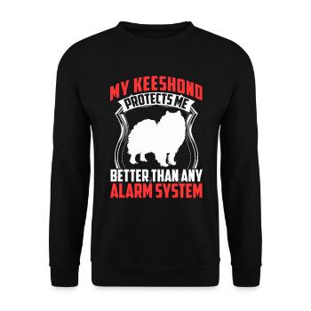 Wolfspitz protects me better Keeshond - Unisex Sweatshirt - black - Front - Alina (178cm) & Michal (187cm)