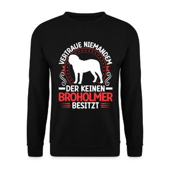 Broholmer J’ai un Broholmer - Sweat-shirt Unisexe - noir - Devant - Alina (178cm) & Michal (187cm)