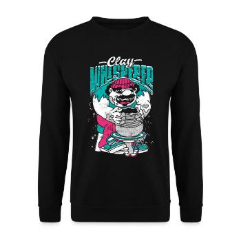 Poterie Poterie Poterie Argile Chuchoteur - Sweat-shirt Unisexe - noir - Devant - Alina (178cm) & Michal (187cm)