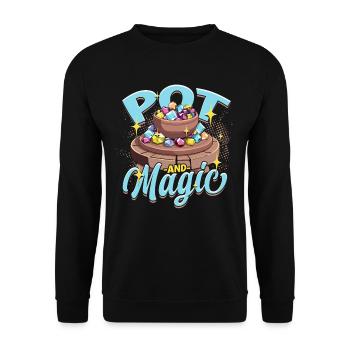 Poterie Poterie Poterie Pot Et Magie - Sweat-shirt Unisexe - noir - Devant - Alina (178cm) & Michal (187cm)