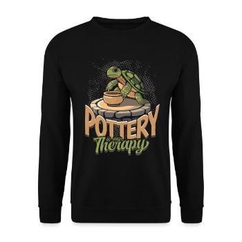 Poterie Poterie Poterie - Sweat-shirt Unisexe - noir - Devant - Alina (178cm) & Michal (187cm)