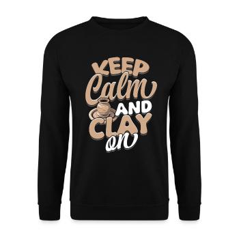 Poterie Poterie Poterie Garder Calme Et Argile On - Sweat-shirt Unisexe - noir - Devant - Alina (178cm) & Michal (187cm)