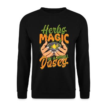 Kräutersammler Herbs Magic In A Small Doses - Unisex Pullover - Schwarz - Vorne - Alina (178cm) & Michal (187cm)