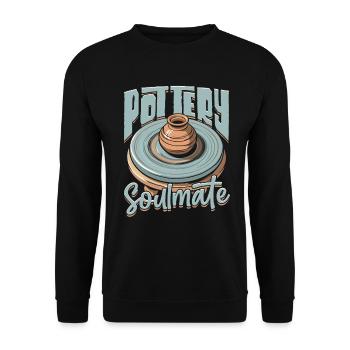 Töpfern Töpferei Töpfer poterie âme sœur - Sweat-shirt Unisexe - noir - Devant - Alina (178cm) & Michal (187cm)