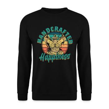 Poterie Poterie Poterie Artisanat Bonheur - Sweat-shirt Unisexe - noir - Devant - Alina (178cm) & Michal (187cm)