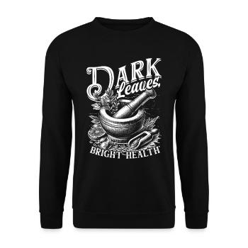 Apotheker Kräutersammler Dark Leaves Bright Health - Unisex Pullover - Schwarz - Vorne - Alina (178cm) & Michal (187cm)