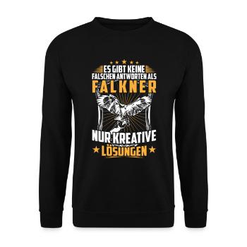 Falkner keine falsche Antwort Beizjagd Falknerei - Unisex Sweatshirt - black - Front - Alina (178cm) & Michal (187cm)