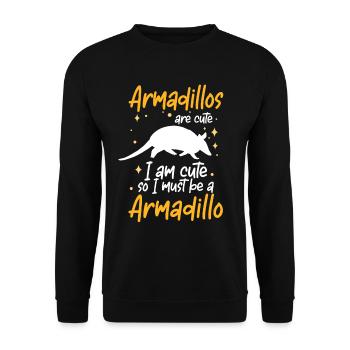 Armadillo I'm an Armadillo Armadillo - Unisex Sweatshirt - black - Front - Alina (178cm) & Michal (187cm)