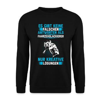 Fahrzeuglackierer keine falsche Antwort Lackierer - Unisex Sweatshirt - black - Front - Alina (178cm) & Michal (187cm)