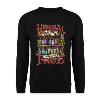 Herb Collector Herbal Magic Pure And True - Sweat-shirt Unisexe - noir - Devant - Alina (178cm) & Michal (187cm)