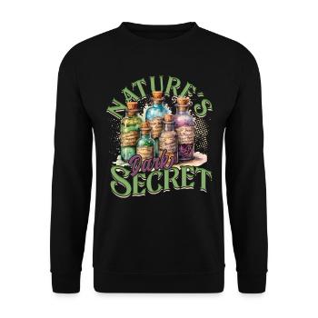 Apotheker Kräutersammler Natures Dark Secret - Unisex Pullover - Schwarz - Vorne - Alina (178cm) & Michal (187cm)